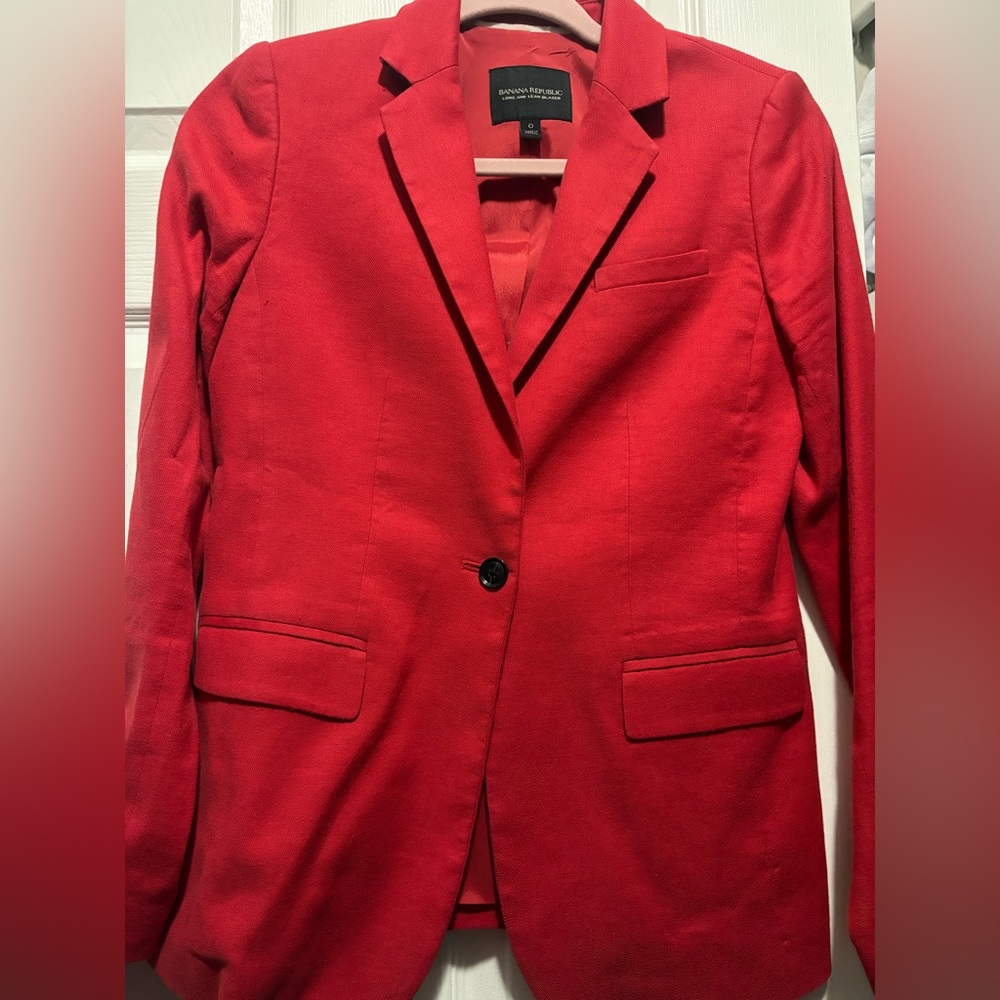 Banana Republic Red Blazer Size 0